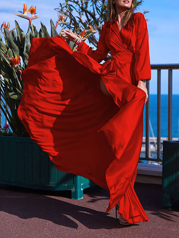 Joliloves Abito Premaman Per Rosso Cintura Spacco Abiti donna eleganti Abiti Premaman da Cocktail