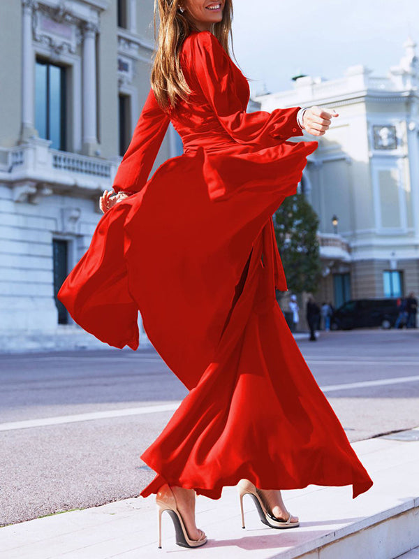 Joliloves Abito Premaman Per Rosso Cintura Spacco Abiti donna eleganti Abiti Premaman da Cocktail