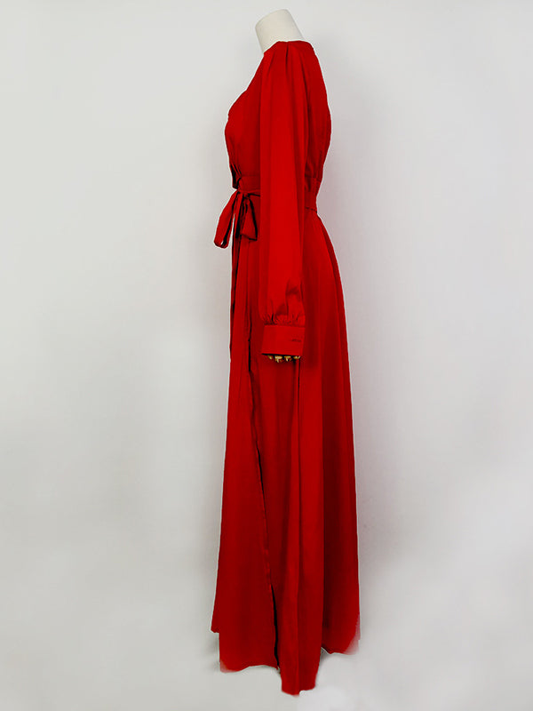 Joliloves Abito Premaman Per Rosso Cintura Spacco Abiti donna eleganti Abiti Premaman da Cocktail
