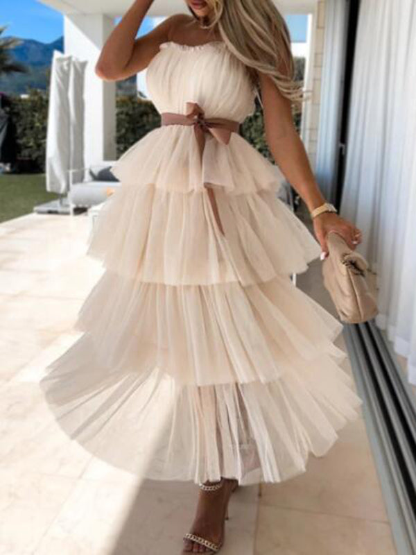 Joliloves Balze Scollo A Barchetta Spalle Scoperte Abiti Premaman in Tulle Vestito