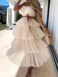 Joliloves Balze Scollo A Barchetta Spalle Scoperte Abiti Premaman in Tulle Vestito