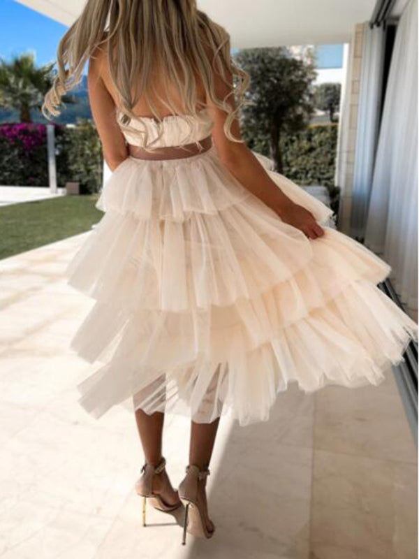Joliloves Balze Scollo A Barchetta Spalle Scoperte Abiti Premaman in Tulle Vestito
