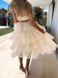 Joliloves Balze Scollo A Barchetta Spalle Scoperte Abiti Premaman in Tulle Vestito