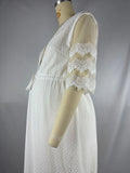 Joliloves Bianco Pizzo Spacco Laterale Senza Schienale Coulisse Con Cintura Elegante Maxi Abiti premaman per servizi fotografici