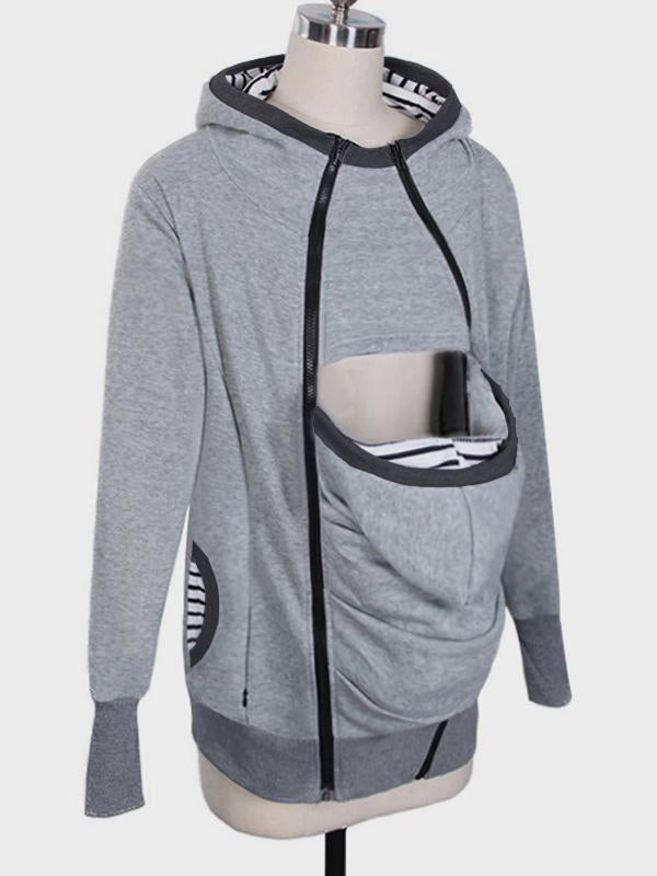 Joliloves Giacca da trasporto inserto per bambino Giacca premaman in felpa con cappuccio in canguro per bambino