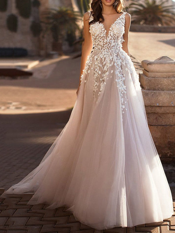 Joliloves Umstandskleid Spitze Net Label Maxikleid Damen Beauty Brautkleider