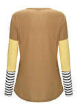 Joliloves Still-T-Shirt, Farbblock, gestreift, ausgeschnitten, schlicht und lässig, für Schwangere