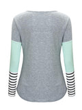 Joliloves Still-T-Shirt, Farbblock, gestreift, ausgeschnitten, schlicht und lässig, für Schwangere