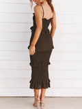 Joliloves Umstandskleid von Single Color Ruffles Petticoat Taillierte Umstandskleider Elegante Umstandskleider 