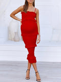 Joliloves Umstandskleid von Single Color Ruffles Petticoat Taillierte Umstandskleider Elegante Umstandskleider 